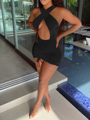 Vestido mini con escote halter