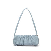 Bolso bandolera dinámico de color liso con frunces - Azul
