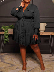 Lässiges Button-Down-Kleid in A-Linie