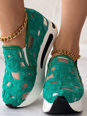 Zapatillas de deporte de malla vaquera con diseño de muffin