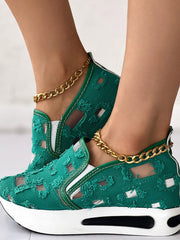 Zapatillas de deporte de malla vaquera con diseño de muffin