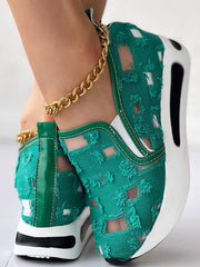 Zapatillas de deporte de malla vaquera con diseño de muffin