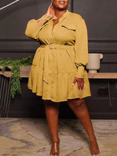 Lässiges Button-Down-Kleid in A-Linie