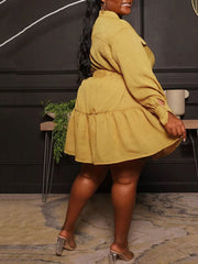 Lässiges Button-Down-Kleid in A-Linie