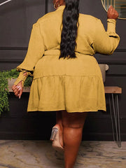 Lässiges Button-Down-Kleid in A-Linie