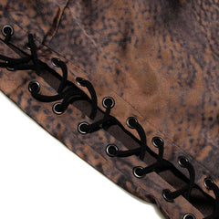 Figurbetontes Party-Minikleid mit Schnürung und kurzen Ärmeln - Braun