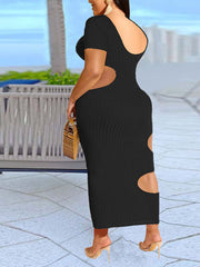 Figurbetontes Midikleid mit Cut-Outs