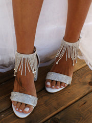 Party Heels mit Quaste und Strasssteinen