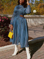 Chiffon-Kleid mit Cut-Out-Print