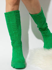 Handtuch-Stiefel mit flacher Zehenpartie