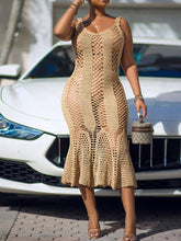 Vestido playero de crochet con aberturas