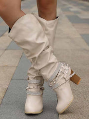 Stiefel mit Strass-Schnalle