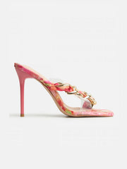 Sandalias de tacón con cadena