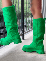 Handtuch-Stiefel mit flacher Zehenpartie