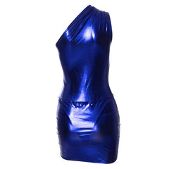 Figurbetontes Party-Minikleid mit One-Shoulder-Träger und gerüschtem Twist-Besatz - Lila