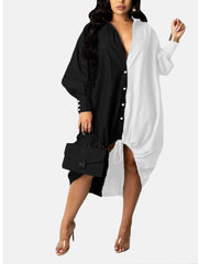 Langärmliges Hemdkleid mit Umlegekragen