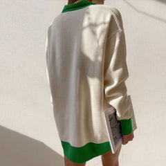 Farbiger Cardigan mit langen Ärmeln und Knopfleiste - Beige