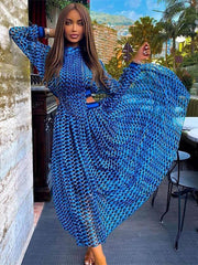 Chiffon-Kleid mit Cut-Out-Print