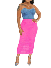 Vestido tubo midi ajustado con dobladillo irregular