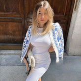 Blusa de algodón de manga larga con bordado floral de Etro - Blanco