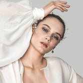 Peineta de pelo de una sola capa con forma de jaula de pájaros adornada con perlas de imitación - Blanco