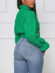 Rollkragenpullover mit Puffärmeln