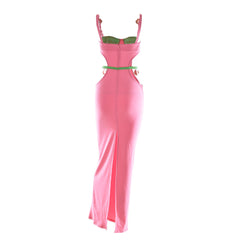 Color Shells – Ärmelloses Maxi-Ballkleid mit Cut-outs - Rosa