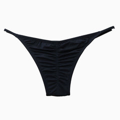 Braguita de bikini atrevida con fruncido de tiras - Negro