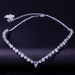 Rhinestone Teardrop Embellished Halo Headband - Silver