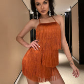 Ärmelloser Neckholder-Strampler mit rückenfreiem Schnitt - Braun