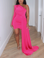 Geraffte Minikleider mit One-Shoulder-Träger