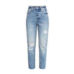 Jeans mit geradem Bein und Cut-Out-Effekt - Hellblau