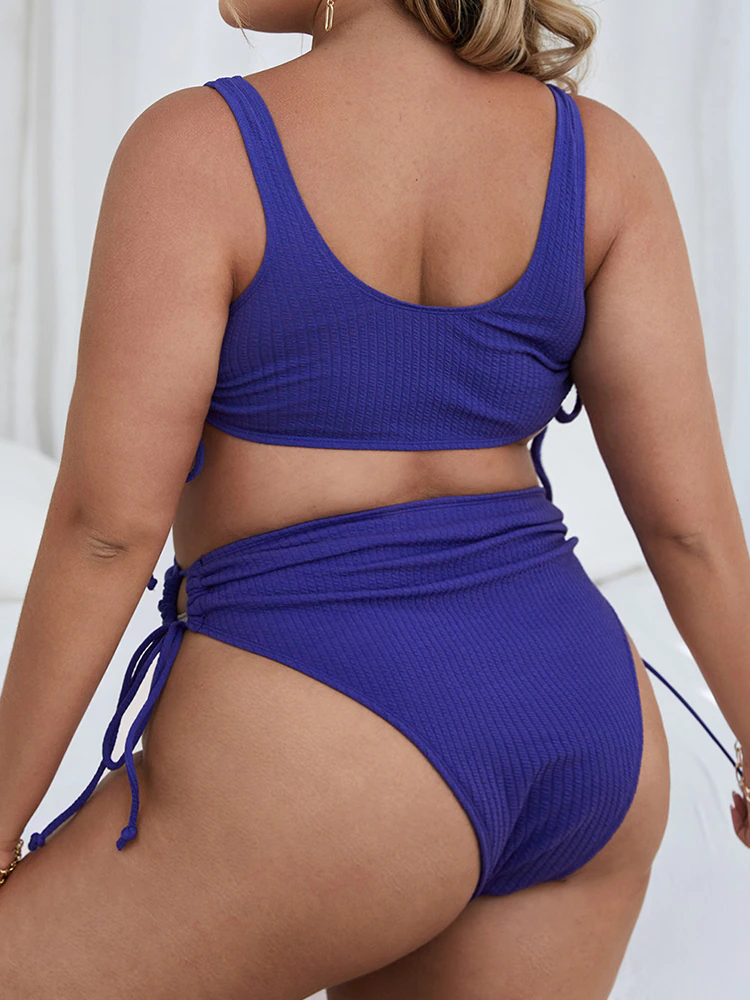 Bikini de talle alto para mujer de talla grande