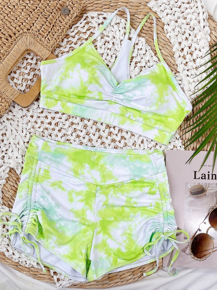 Traje de baño bikini con efecto tie-dye