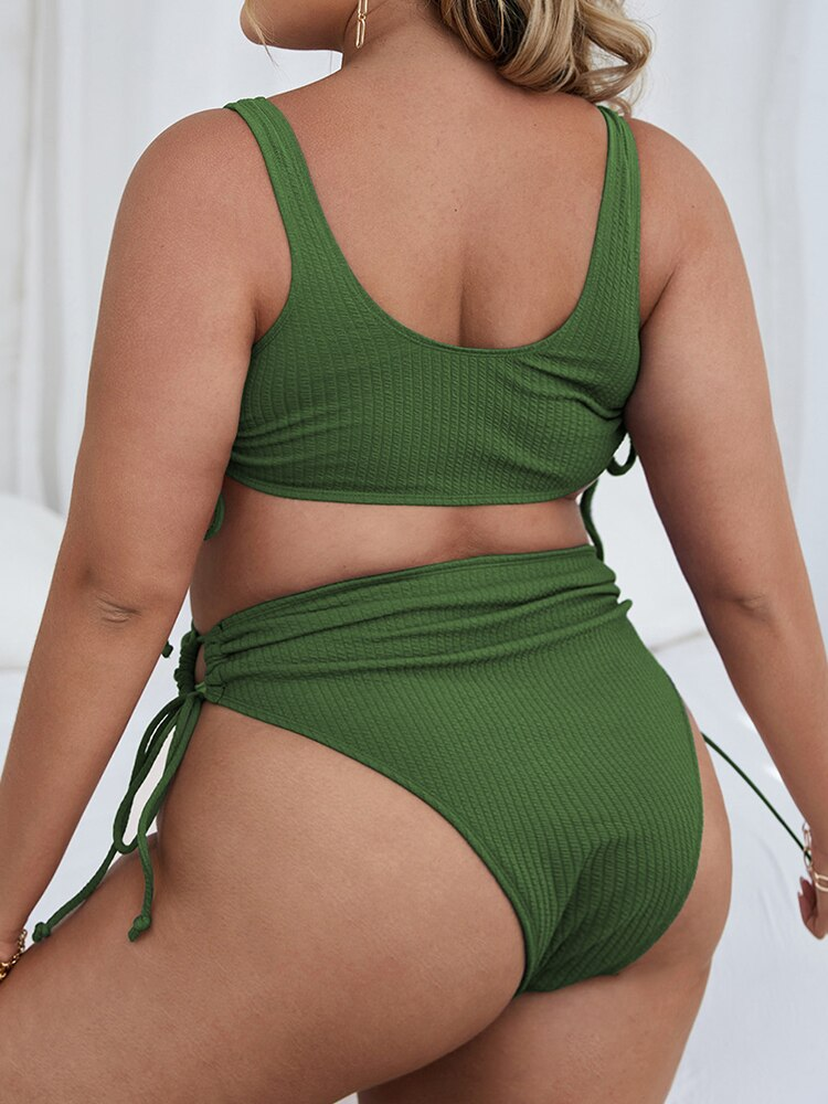 Bikini de talle alto para mujer de talla grande