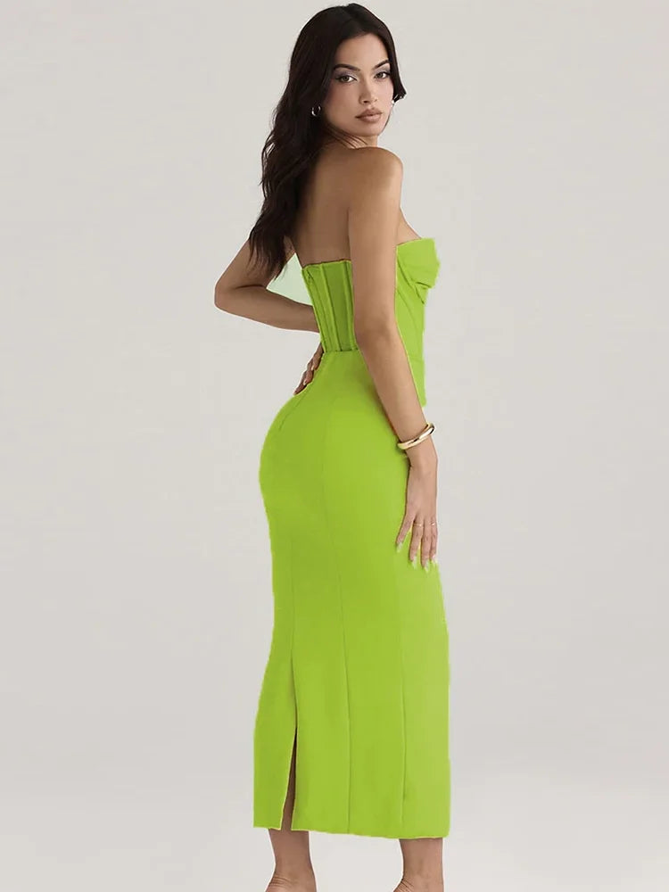 Women Elegant Strapless Bodycon Bandage Dress