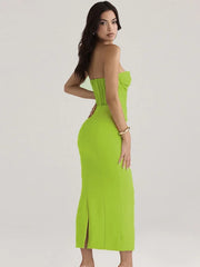 Women Elegant Strapless Bodycon Bandage Dress