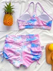 Traje de baño bikini con efecto tie-dye