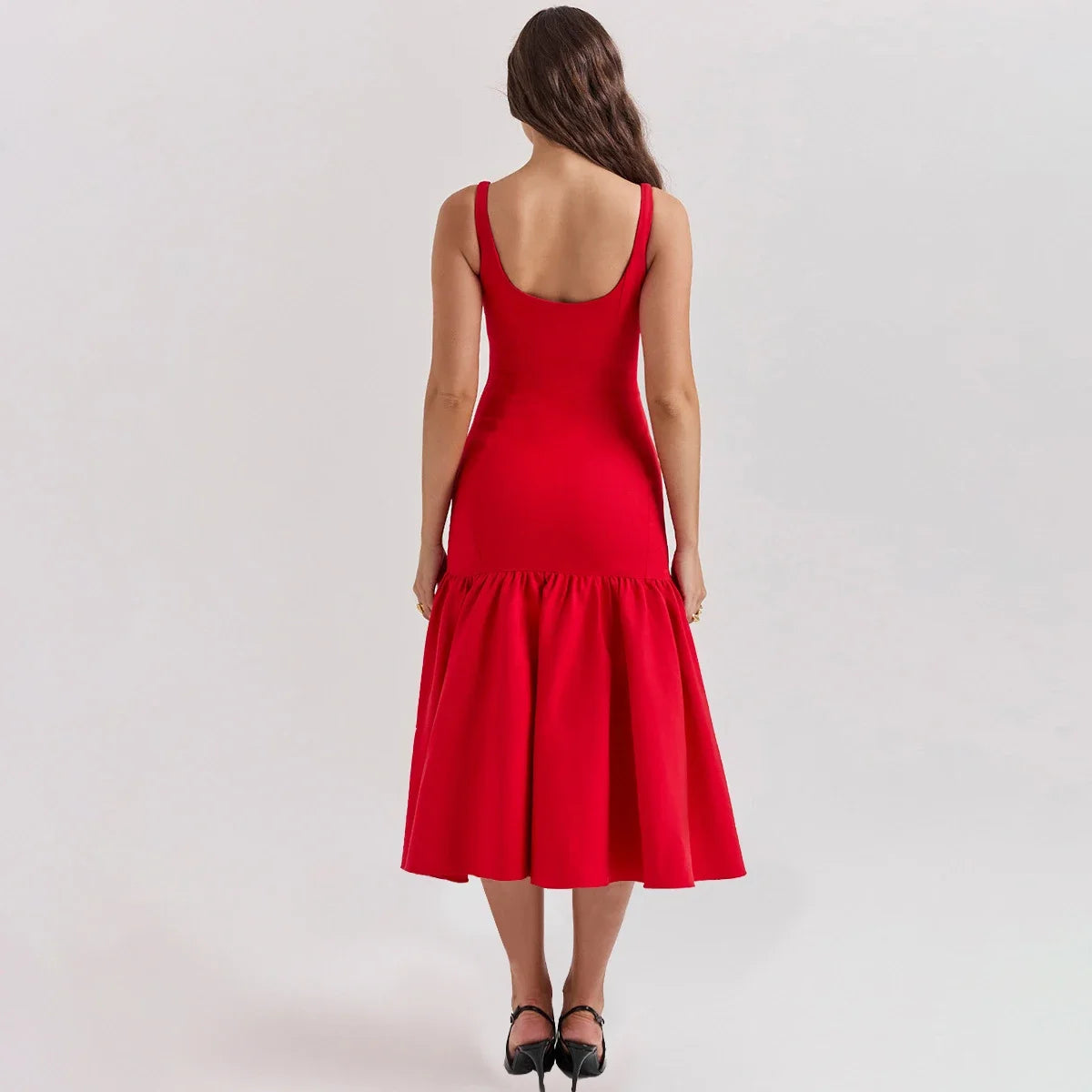 Spaghetti Strap Elegant Hem Dress