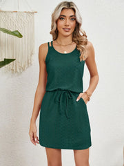 Hollow swimsuit cover cross back bohemian dress