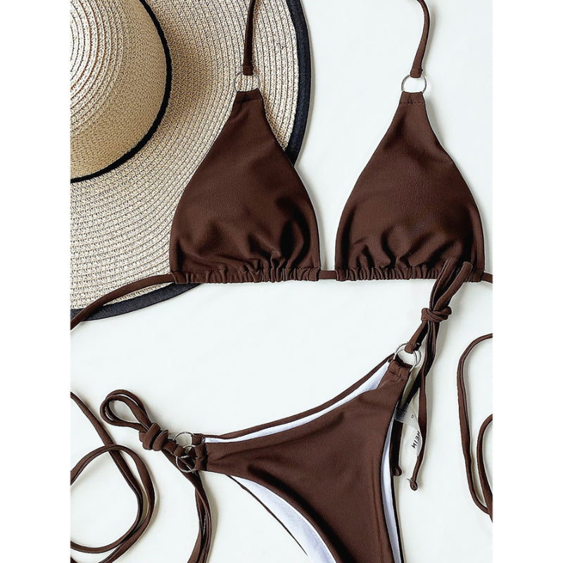 Conjunto de bikini cruzado para mujer