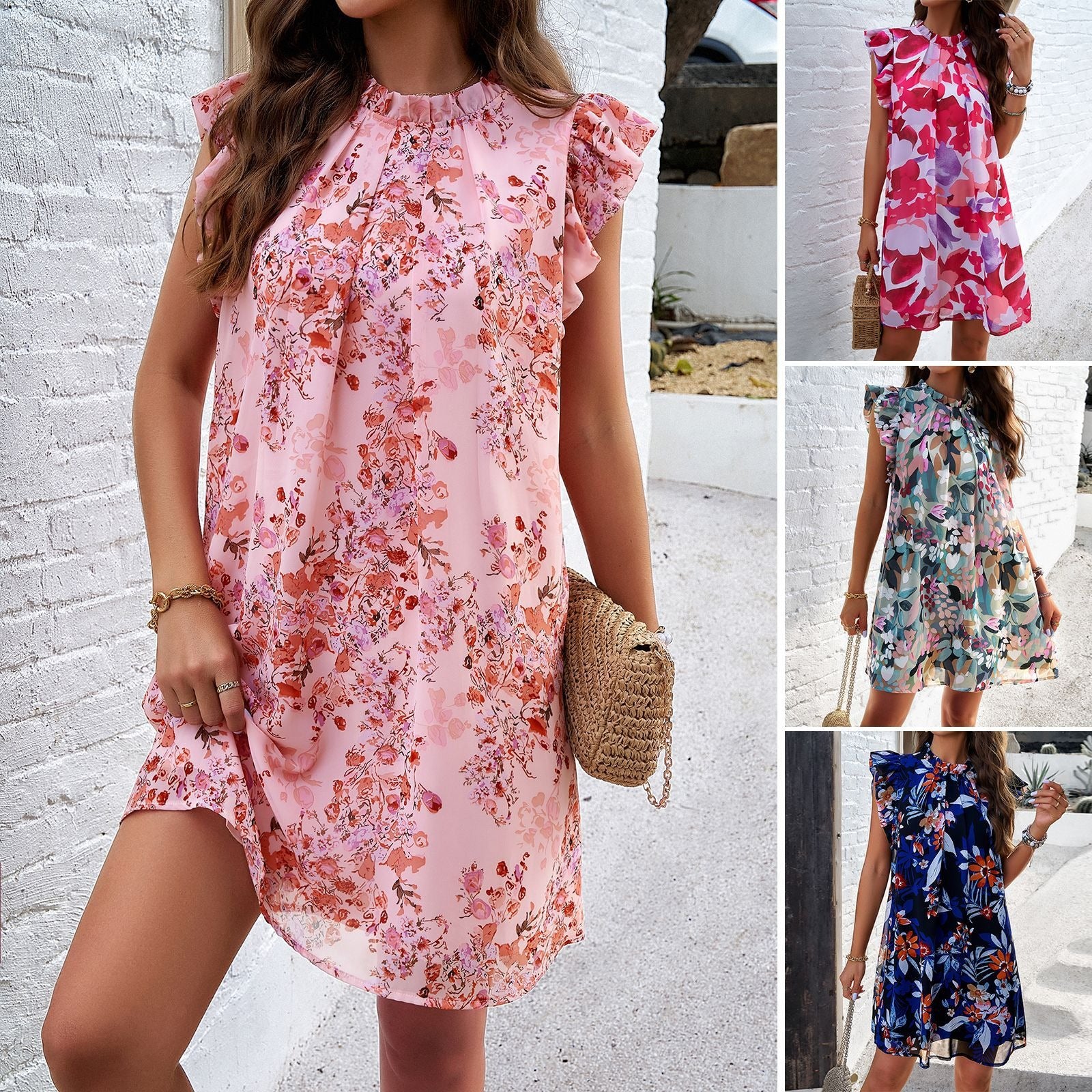 Dress Spring/Elegance Print sleeveless dress