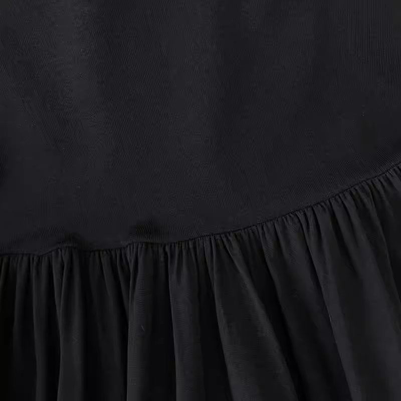 little black dress half turtleneck A-line skirt summer