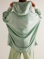 Cárdigan con capucha, mangas murciélago y frente abierto con costura expuesta