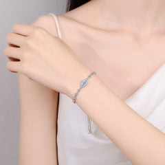 Pulsera de plata de ley 925 con moissanita de 1 quilate