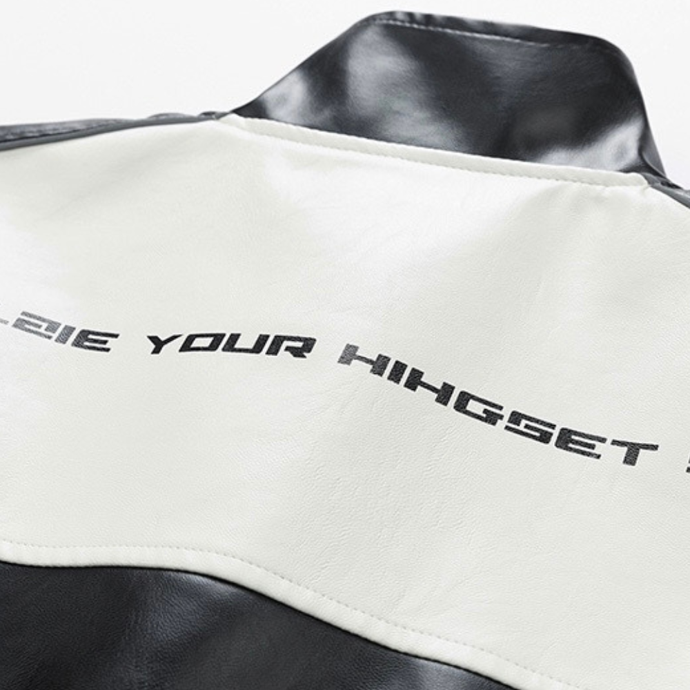 Chaqueta de PU de carreras americana