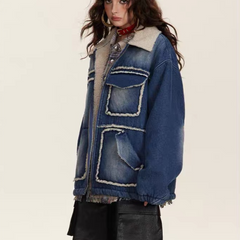 Warmer Jeansmantel