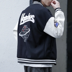 Chaqueta vintage de lana con bordado de toalla