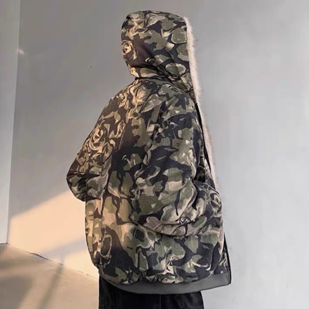 Camouflage Fur Coat