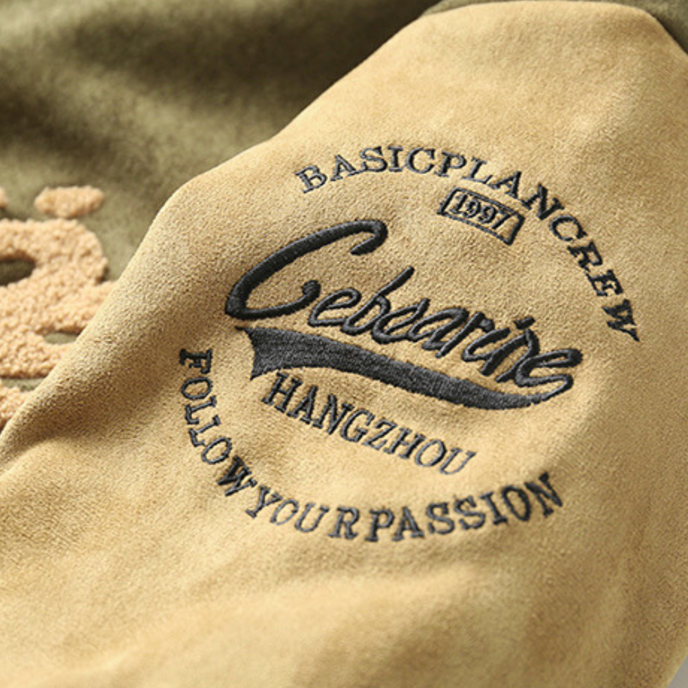 Chaqueta de béisbol de terciopelo de piel de ciervo